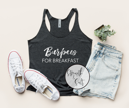 Burpees for Breakfast Racerback